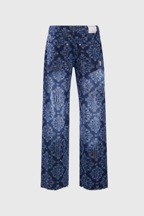 The Hideout Clothing - Laser Etched Painter Flared Denim Jeans