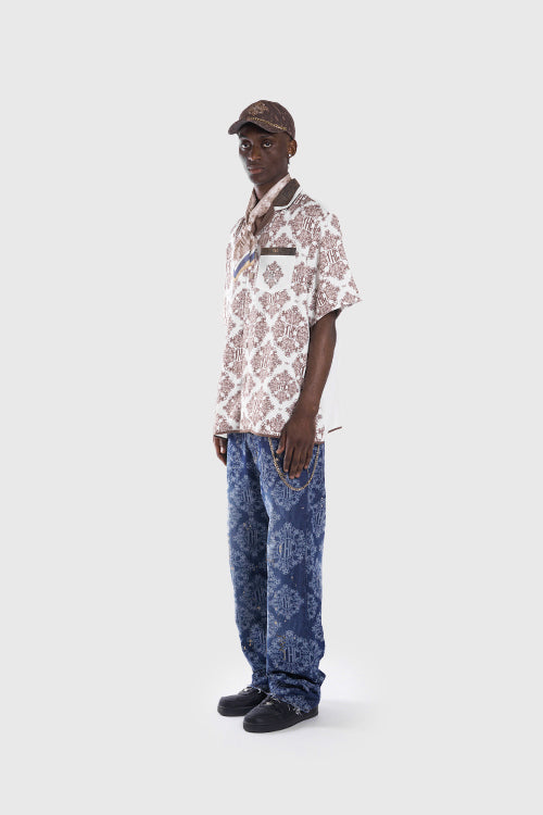 The Hideout Clothing - Laser Etched Painter Flared Denim Jeans