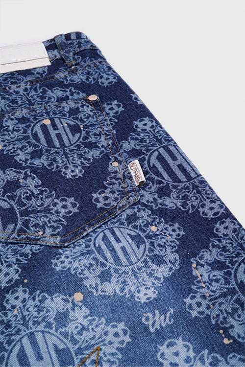 The Hideout Clothing - Laser Etched Painter Flared Denim Jeans