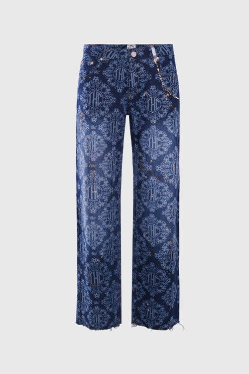 The Hideout Clothing - Laser Etched Painter Flared Denim Jeans